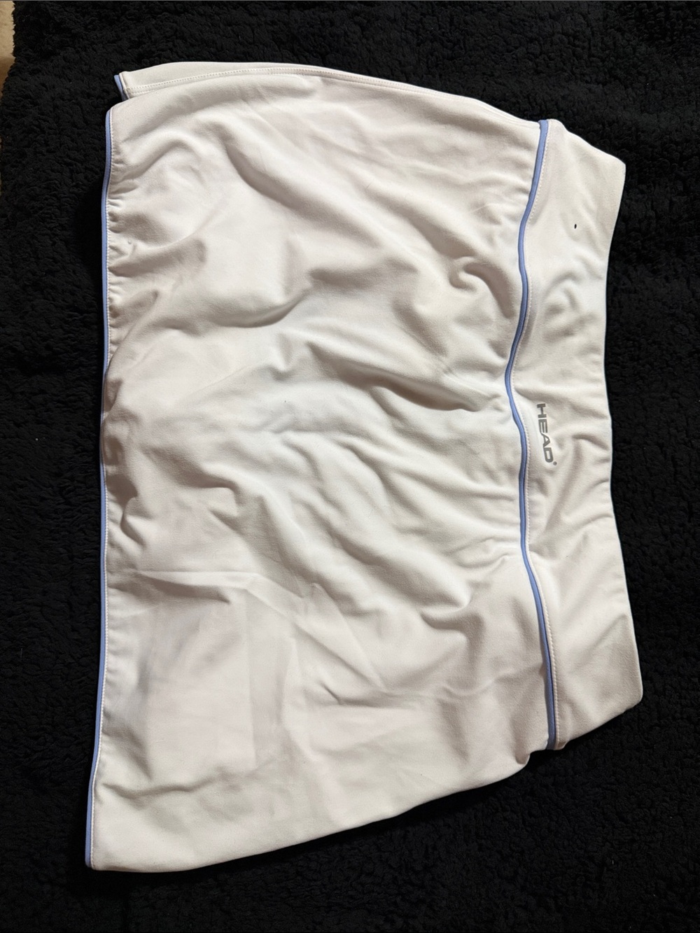 HEAD White Mini Tennis Skirt with Light Blue Trim